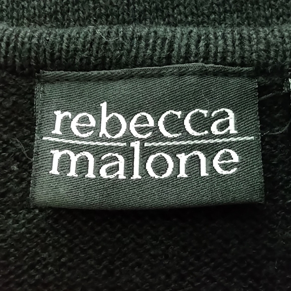 REBECCA MALONE Size 2X Ramie Cotton Black/Silver Embroidered Zip Christmas Vest - Picture 4 of 10